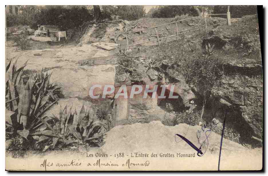 CPA Grotte Grottes Les Olives L'entree des grottes Monnard
