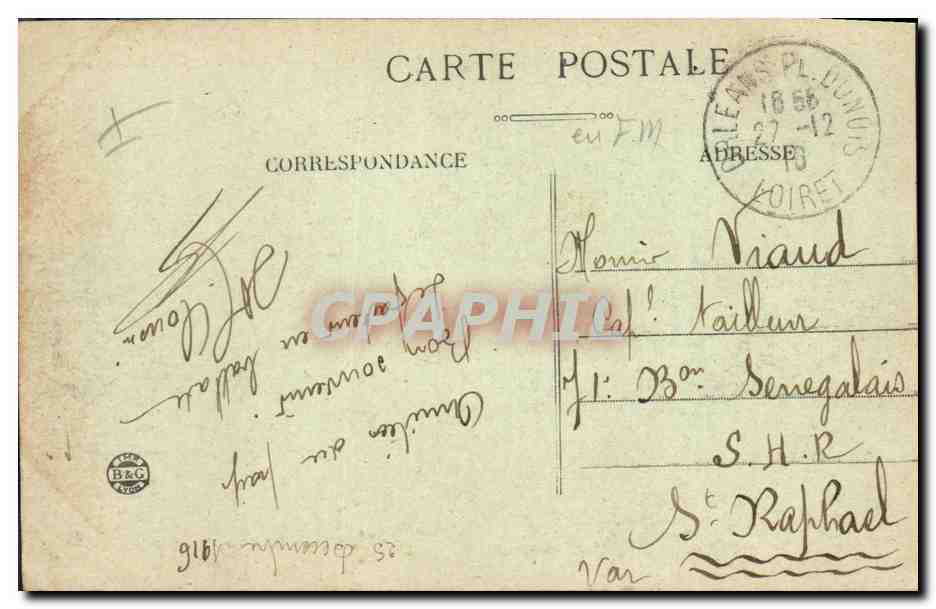 CPA Palais de Justice Orleans — Verso