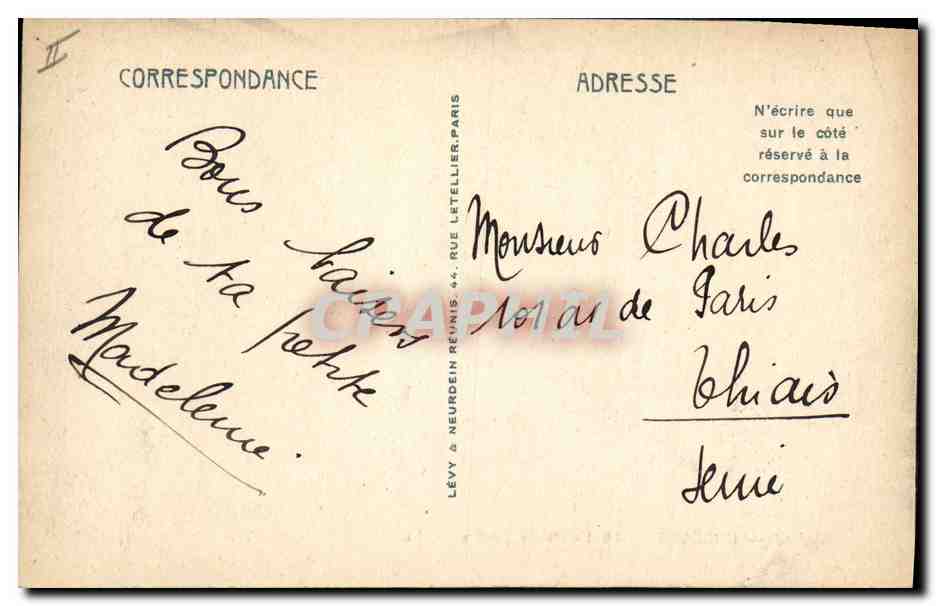 CPA Palais de Justice Orleans — Verso