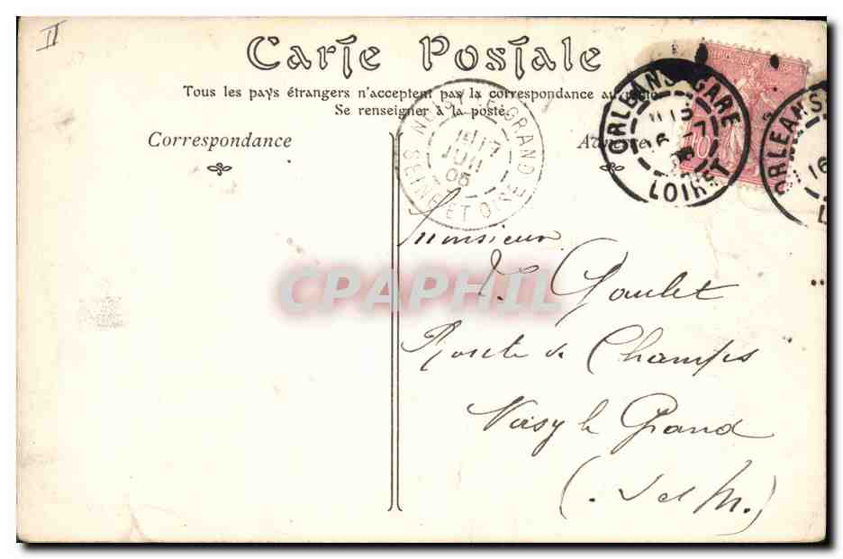 CPA Palais de Justice Orleans — Verso