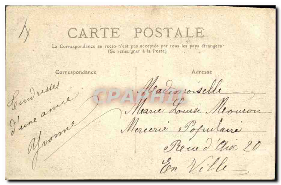 CPA Pau Eglise Saint Jacques et Palais de Justice  — Verso