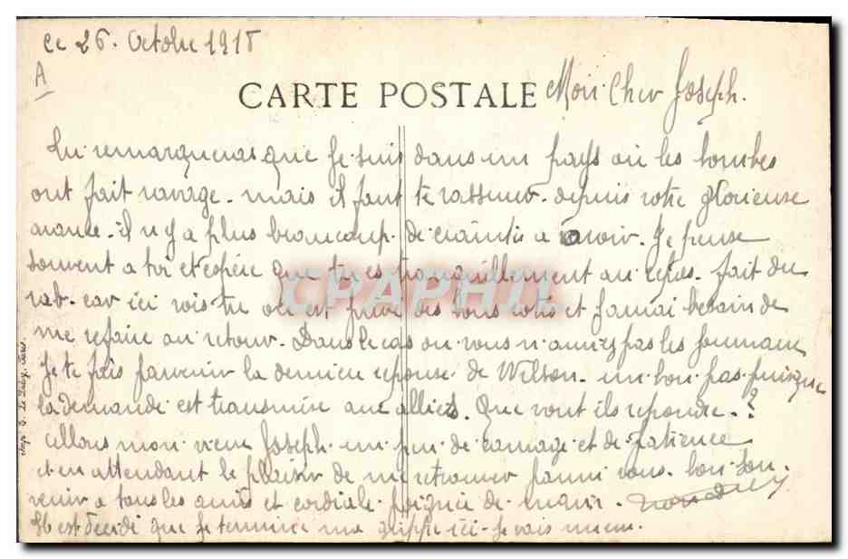 BombardeMent de BERGUES, Mai-Juin 1915 — Les Magasins Vandroy — Phot. P. BERTELOOT, édit. — Rückseite