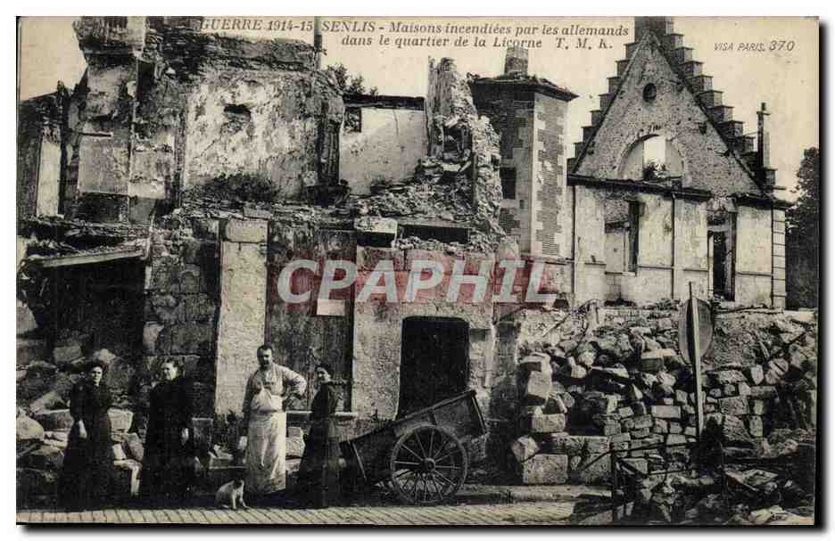 Senlis - Häuser, die von den Deutschen im Viertel der Ligornerie zerstört wurden — Visa Paris 870
