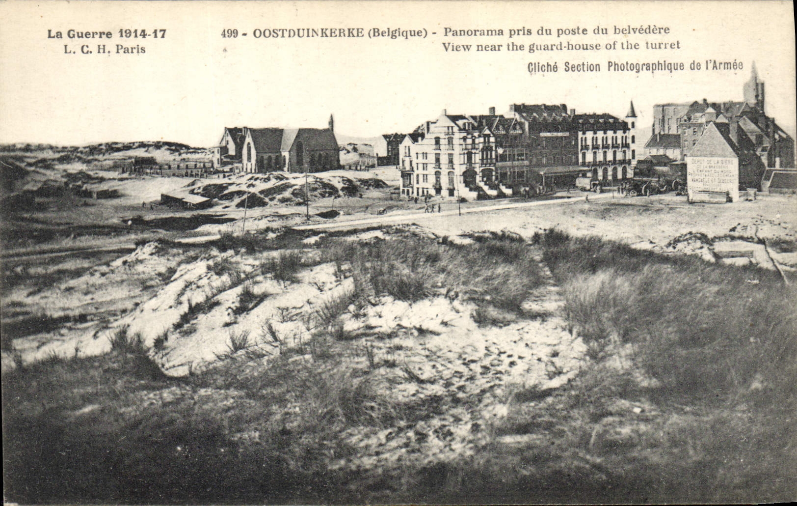 Oostduinkerke (Belgique) — Panorama pris du poste du belvédère — Section Photographique de l'Armée, n°499