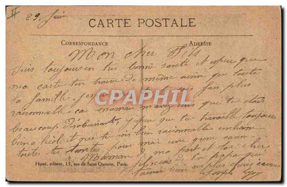 Petit-Sains (P.-de-C.) — Maison bombardée pendant la Guerre 1914-1915 — Huret, éditeur — Verso