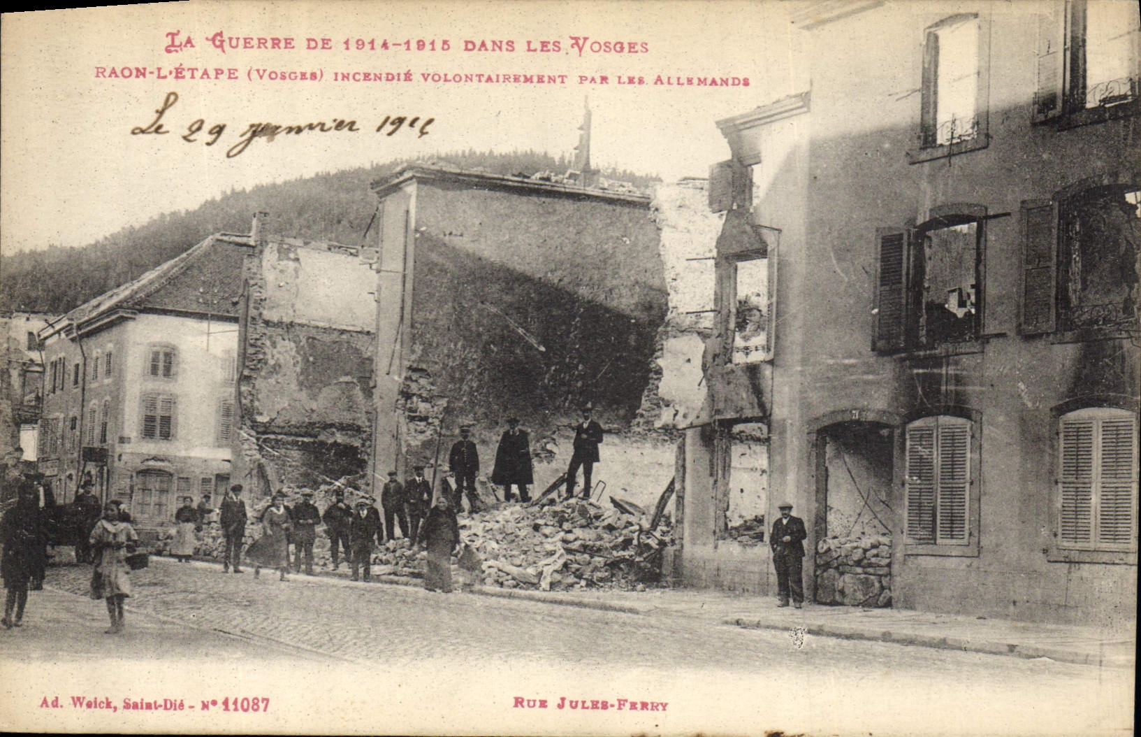 Raon-l'Étape (Vosges) — destruction volontaire par les Allemands — Ad. Waick, Saint-Dié, n°11087