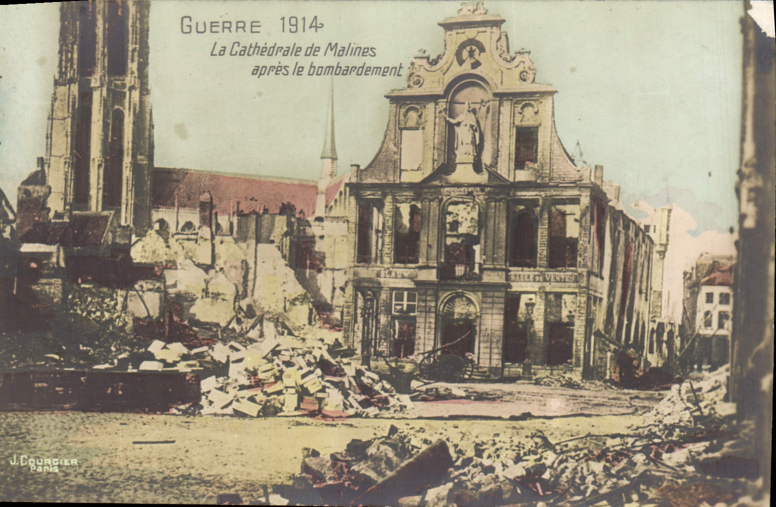 Malines — Cathédrale après le bombardement — J. Courcier Paris