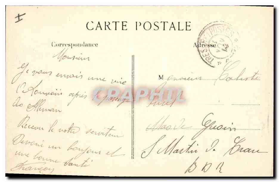 Louvain — L'Hôtel de Ville et la Cathédrale bombardées — L. C. H. — Rückseite