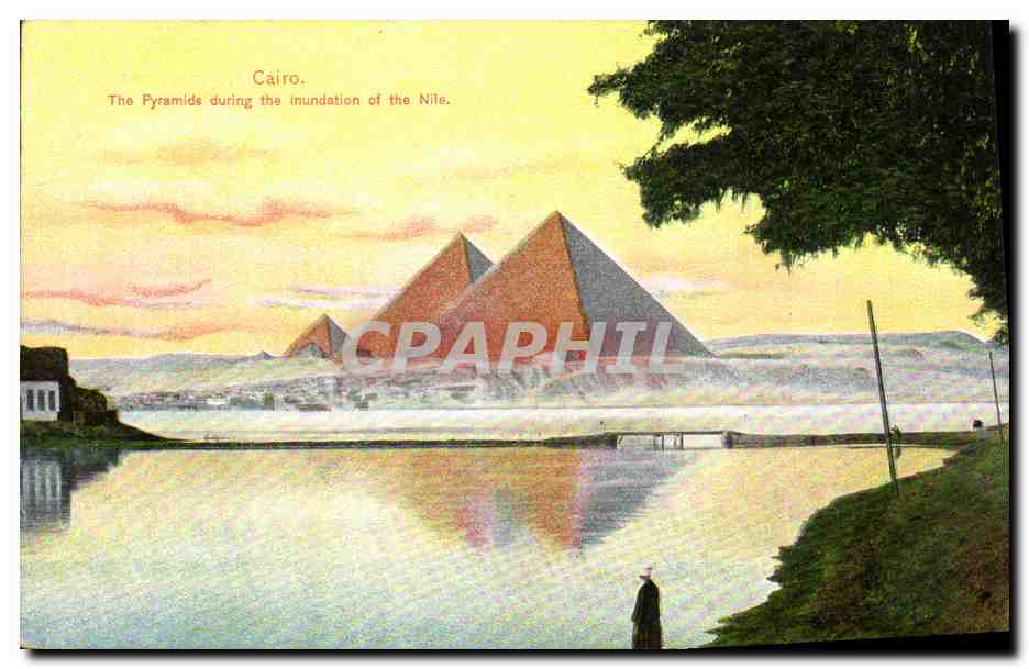 Cairo — Les Pyramides pendant l'inondation du Nil — Union Postale Universelle, Égypte