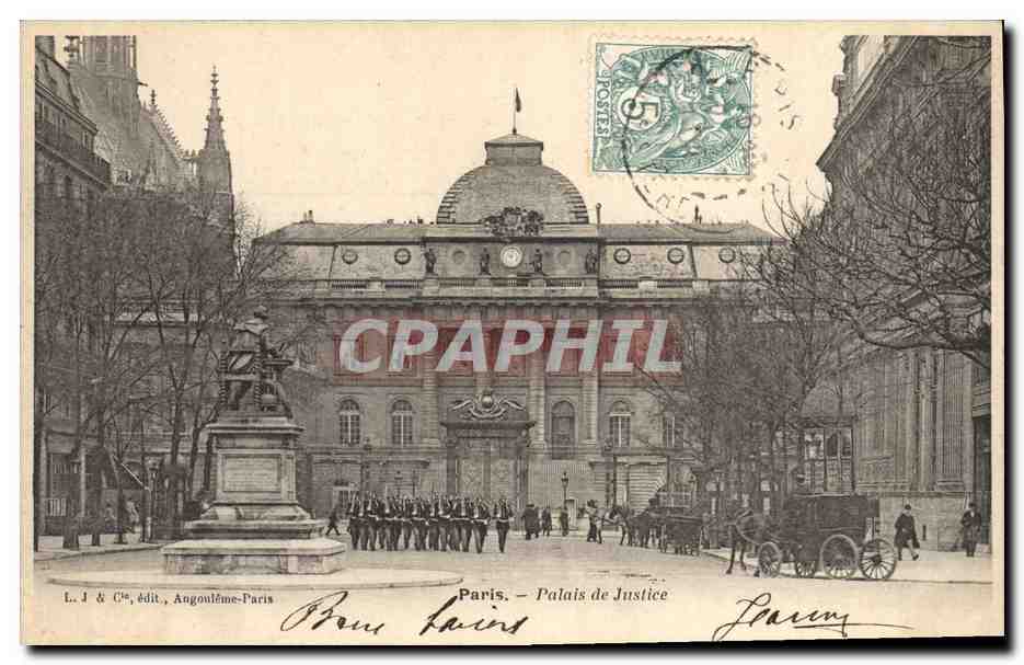 CPA Palais de justice Paris Garde Republicaine Militaria 