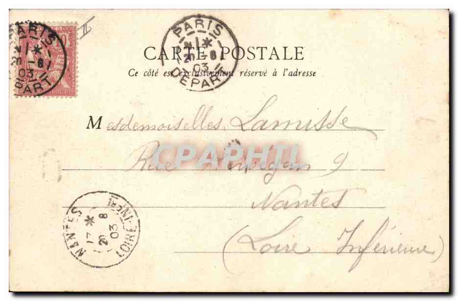 CPA Palais de justice Paris Militaria   — Verso