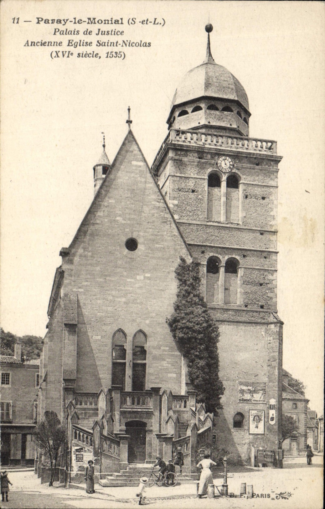 CPA Palais de justice Paray Le Monial Ancienne eglise Saint Nicolas 