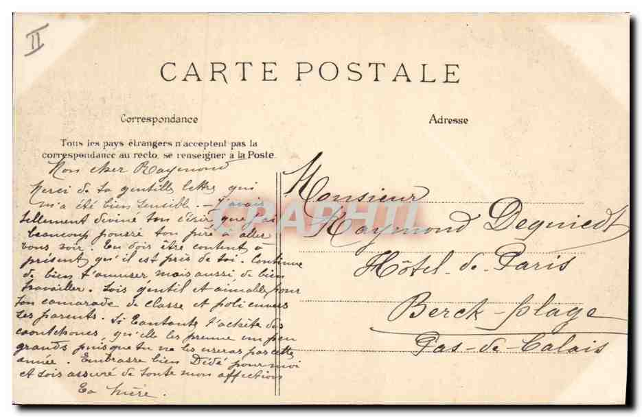 CPA Palais de justice Paris Cour d'Assises  — Verso