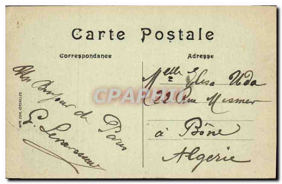 CPA Palais de justice Paris  — Verso