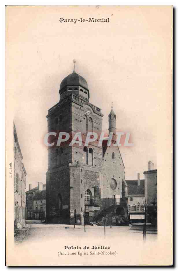 CPA Palais de justice Paray le Monial Anciennne Eglise Saint Nicolas 