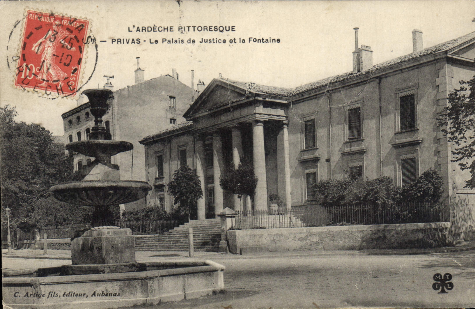 CPA Palais de justice Privas Fontaine 