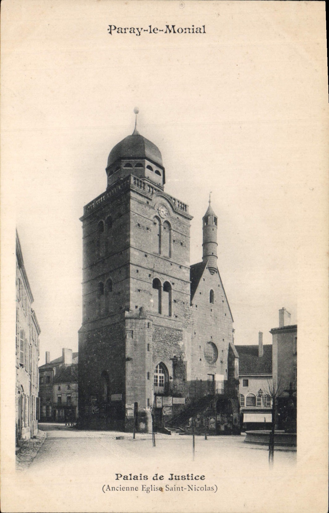 CPA Palais de justice Paray le Monial Ancienne Eglise Saint Nicolas 