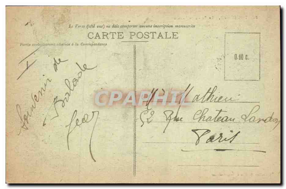 CPA Palais de justice Pont Audemer  — Verso