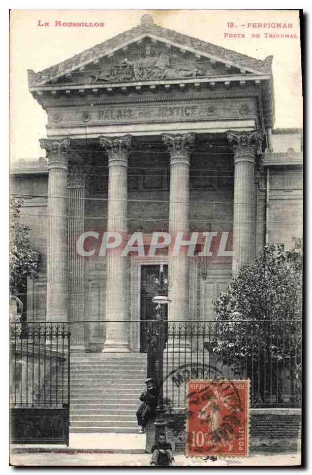 CPA Palais de justice Perpignan Porte du tribunal 