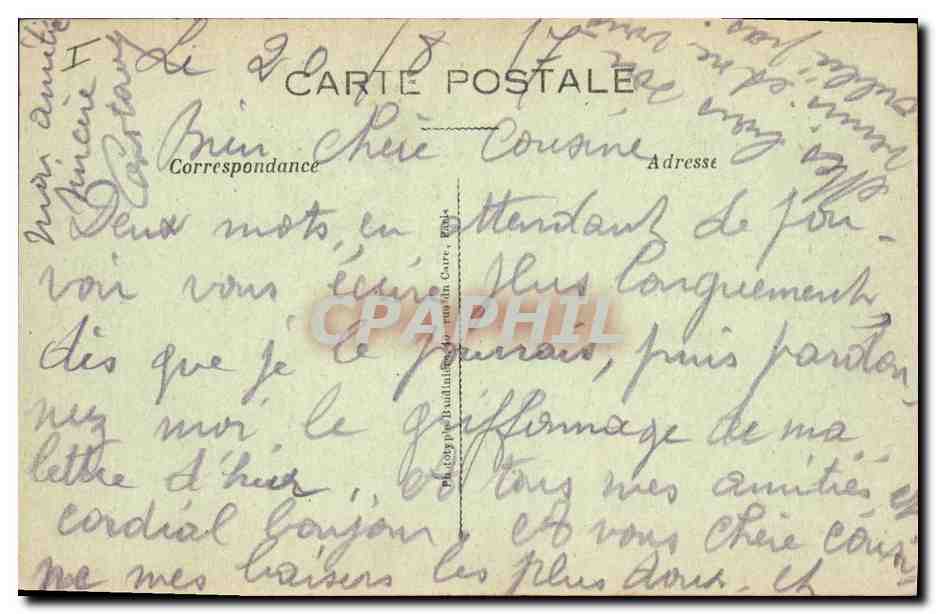 Tracy-le-Val — Tranchées dans le Cimelière — Photo Express, V. de Paris, n°1760 — Rückseite