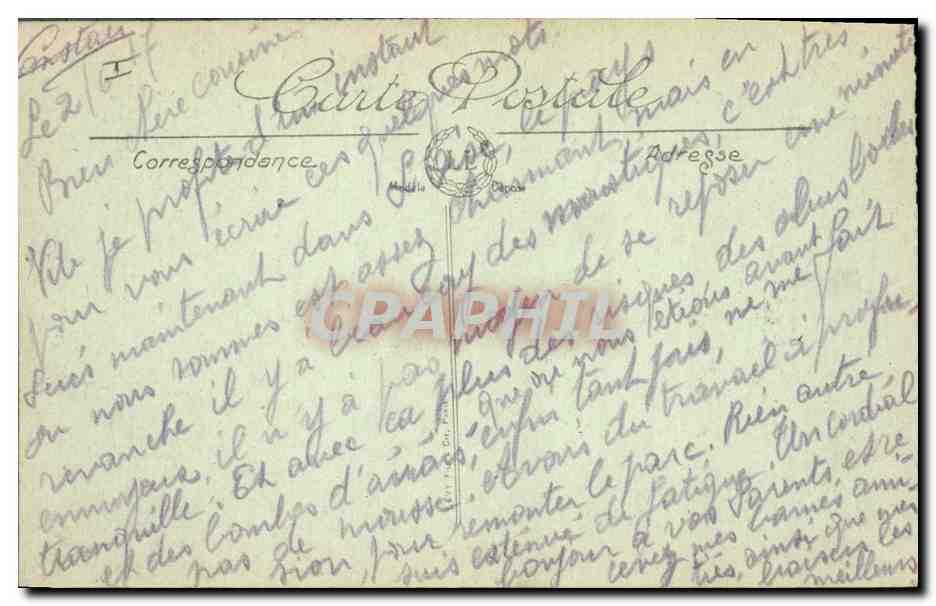 Albert (Somme) — Vue d'ensemble d'un quartier détruit — LL 607 Guerre 1914-1918 — Rückseite