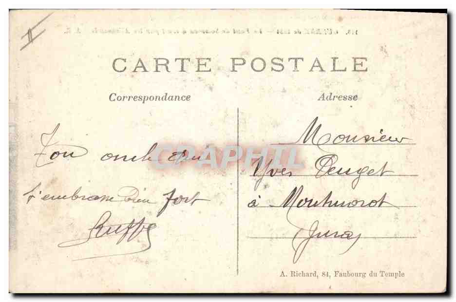 Le Pont de Soissons — détruit par les Allemands — A.R. n°113 — Rückseite