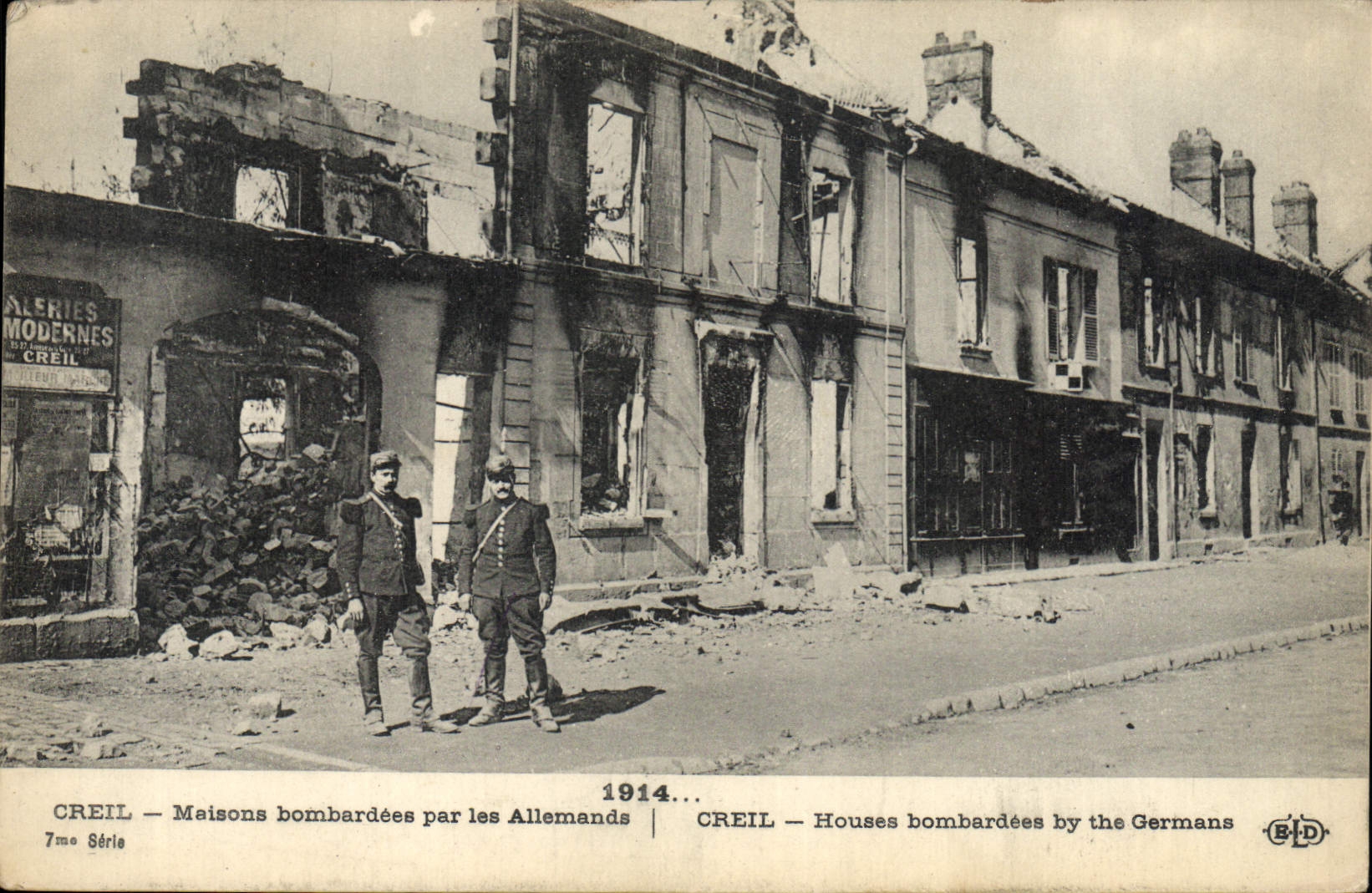 Creil — Maisons bombardées par les Allemands — 7me Série — B.D.