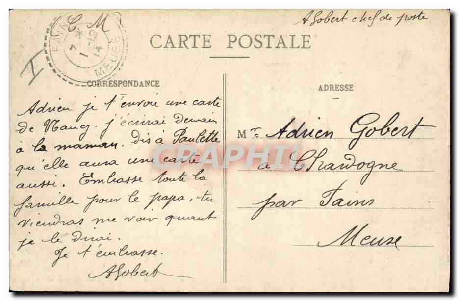 Nancy - Bombardement des 9-10 Septembre 1914 - Intérieur du 3e étage, Rue St-Dizier, 70 — Verso