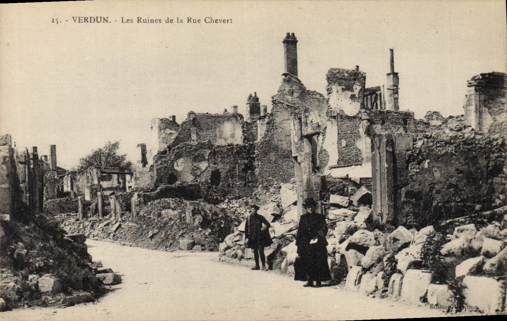Verdun — Les Ruines de la Rue Chevert — Édition R. Dume