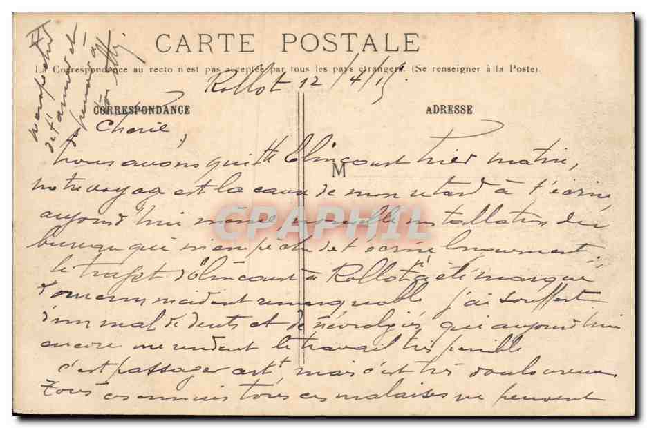 SEN LIS (Oise) — La rue de la République — dévastation après la Guerre 1914-1915 — 180 R.P.J.C. Paris — Rückseite