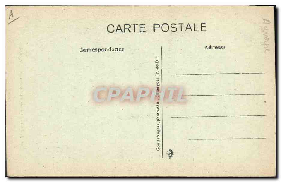 CPA Folklore Paysage d'Auvergne Ane Mule — Verso