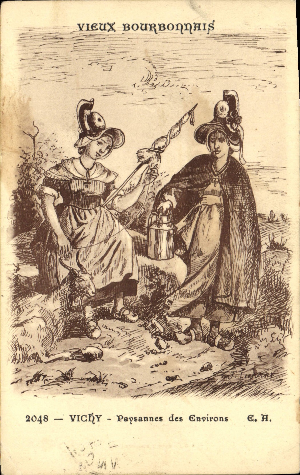 CPA Folklore Vieux Bourbonnais Vichy Paysannes des environs 
