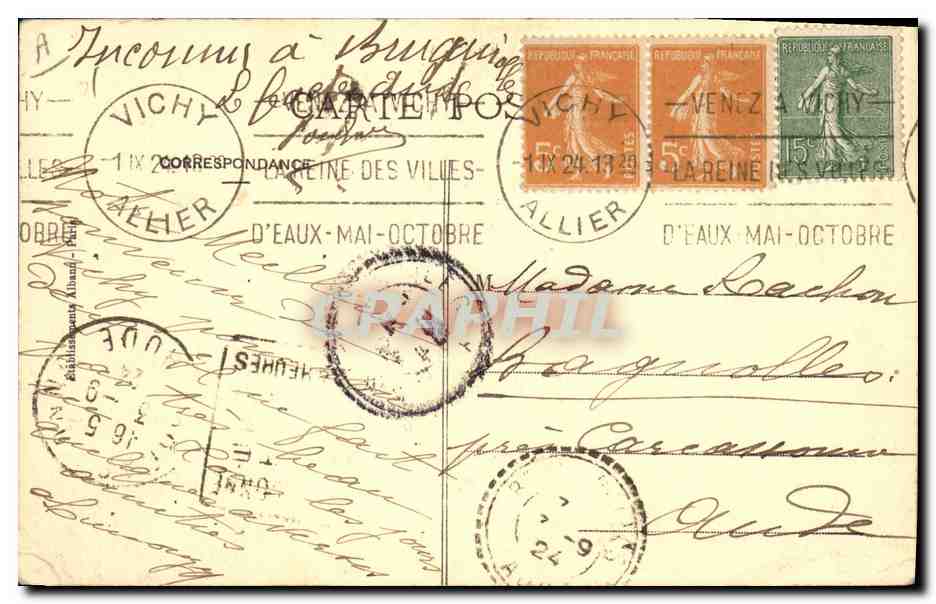 CPA Folklore Vieux Bourbonnais Vichy Paysannes des environs  — Verso