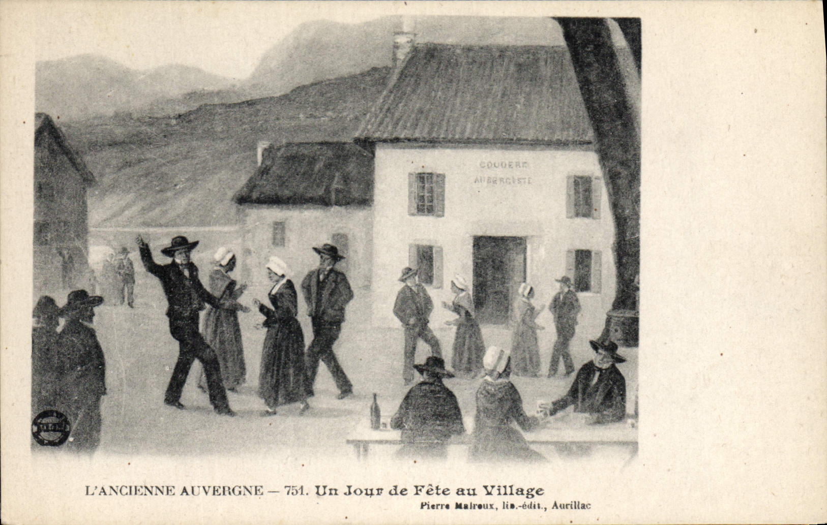 CPA Folklore Auvergne Un jour de fete au village 