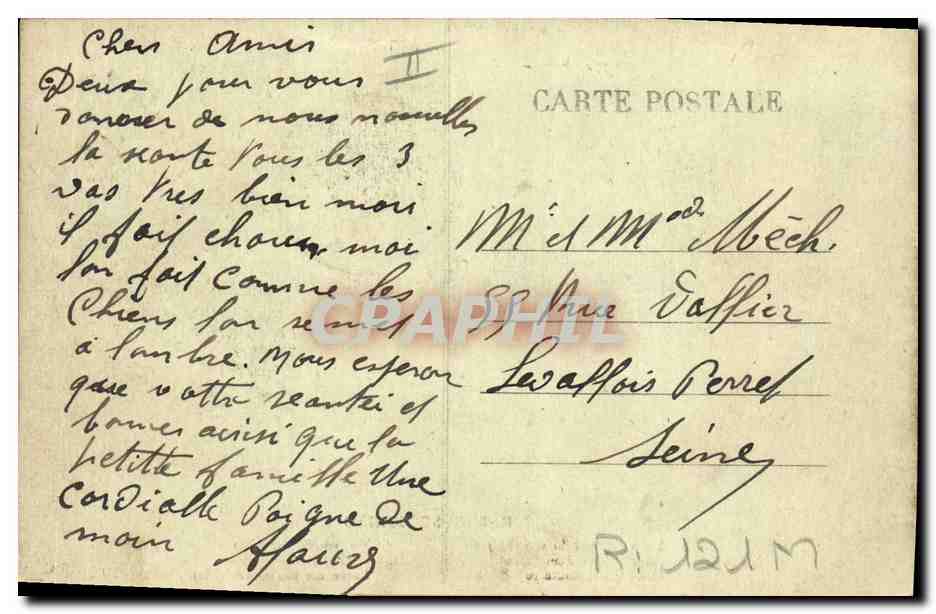 CPA Folklore Auvergne  — Verso
