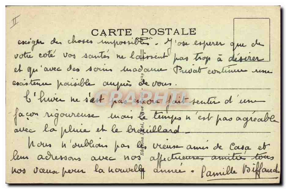 CPA Folklore Auvergne Une vieille paysanne  — Verso