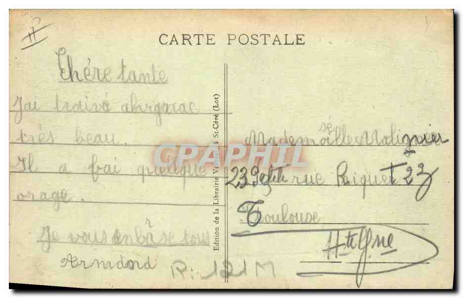 CPA Folklore La Bourree d'Auvergne  — Verso