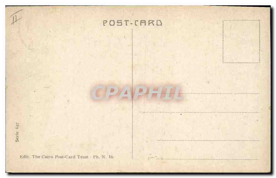 CAIRO — The Sphinx and Pyramids — The Cairo Post-Card Trust, Ph. N. 16 — Rückseite