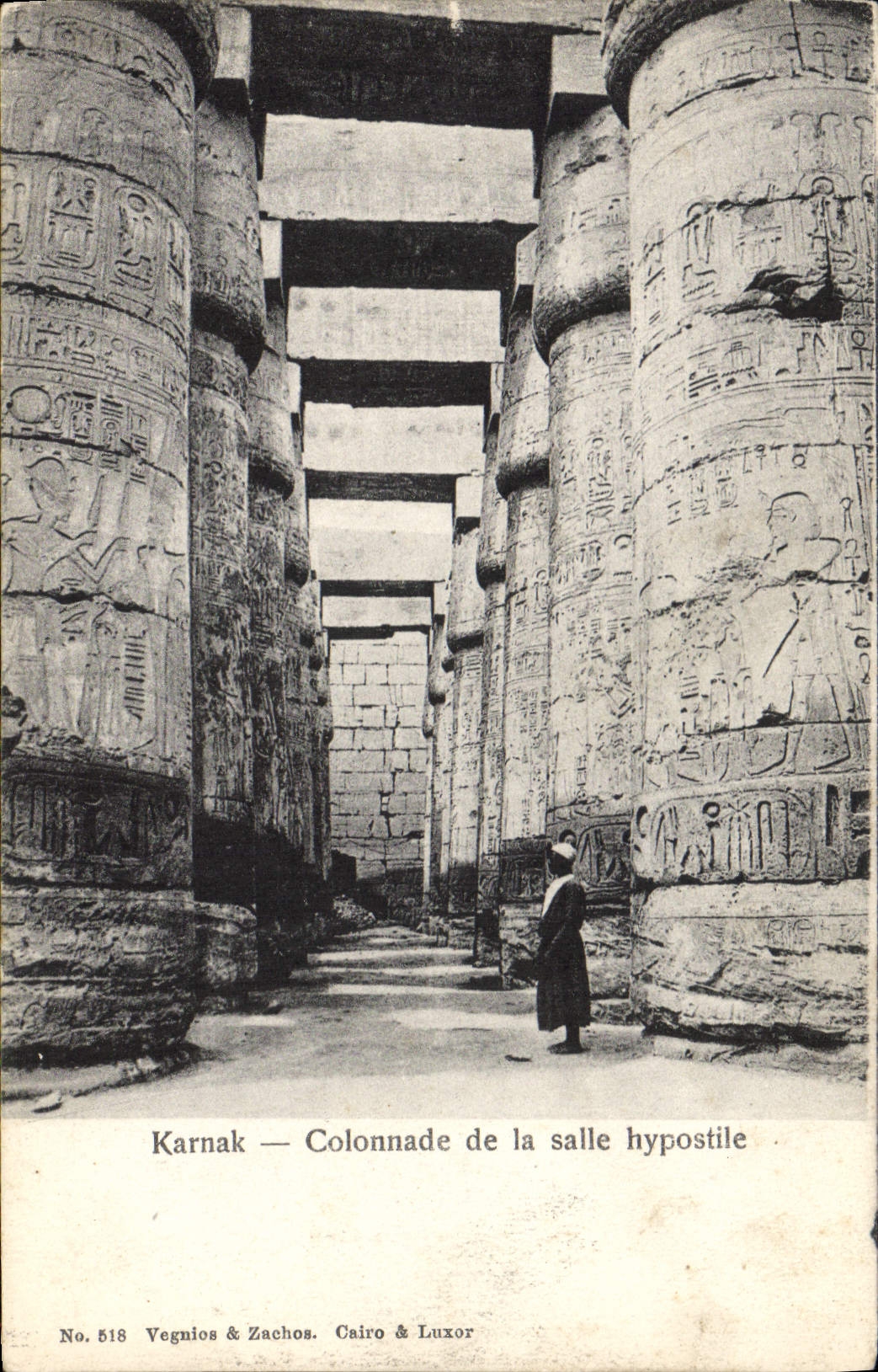 Karnak — Colonnade de la salle hypostile — Vegnios & Zachos, Cairo & Luxor, No. 518