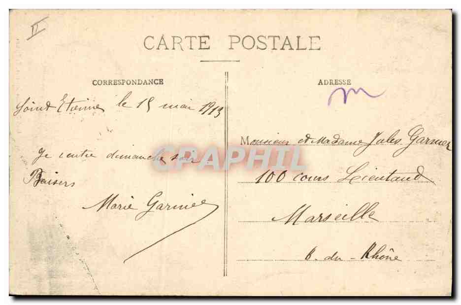 CPA Prefecture Saint Etienne — Verso