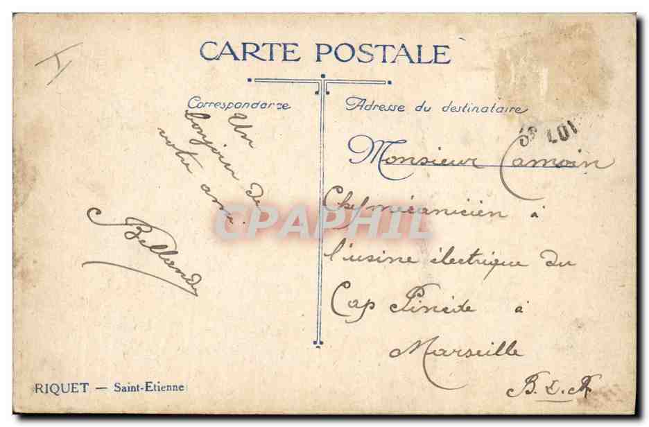 CPA Prefecture et rue de la Prefecture St Etienne — Verso
