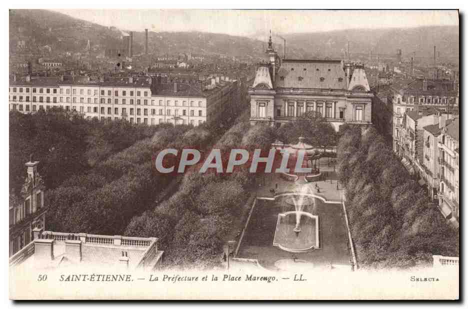 CPA Saint Etienne La Prefecture et la Place Marengo