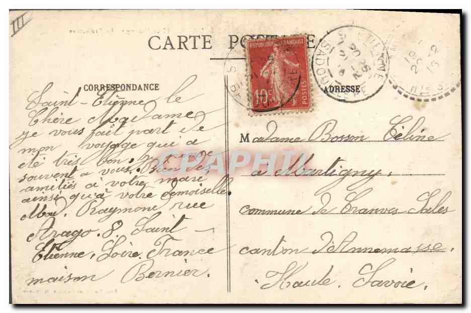 CPA Prefecture Place Marengo Saint Etienne Automobile — Verso