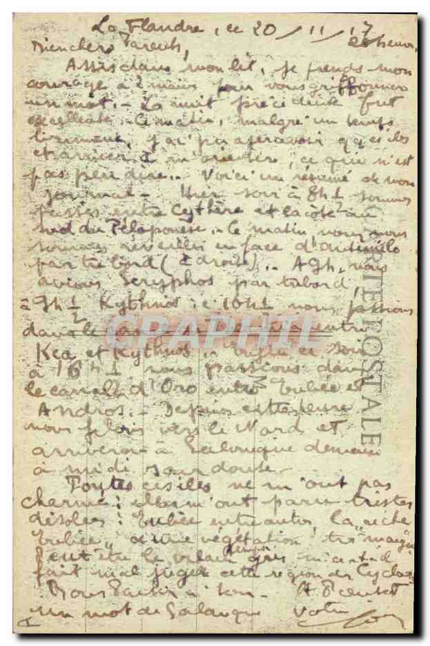 La Flandre — Navire Hôpital Français de la classe Flandre — N. Grimaud & Cie, Marseille — Verso