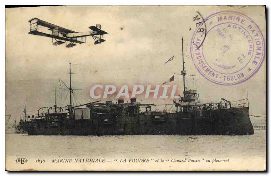 Marine Nationale — « La Foudre » et le « Canard Voisin » en plein vol — Éditeur ELP, n° 2636