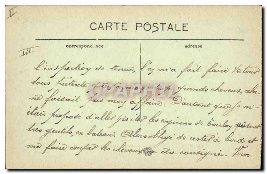 CPA Bateau de guerre France Dreadnought — Rückseite