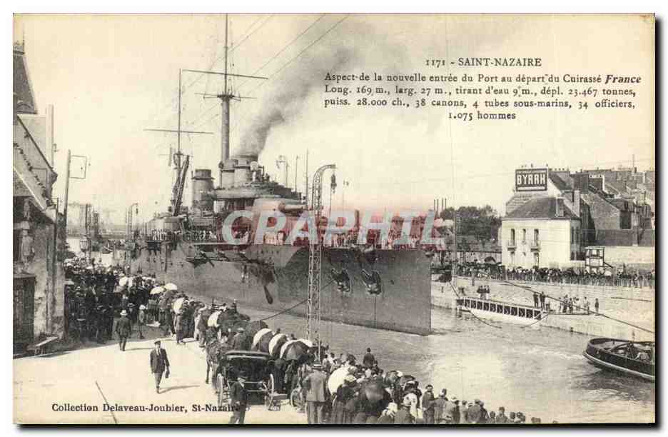 Saint-Nazaire — Entrée du cuirassé France — Collection Delaveau-Joubier