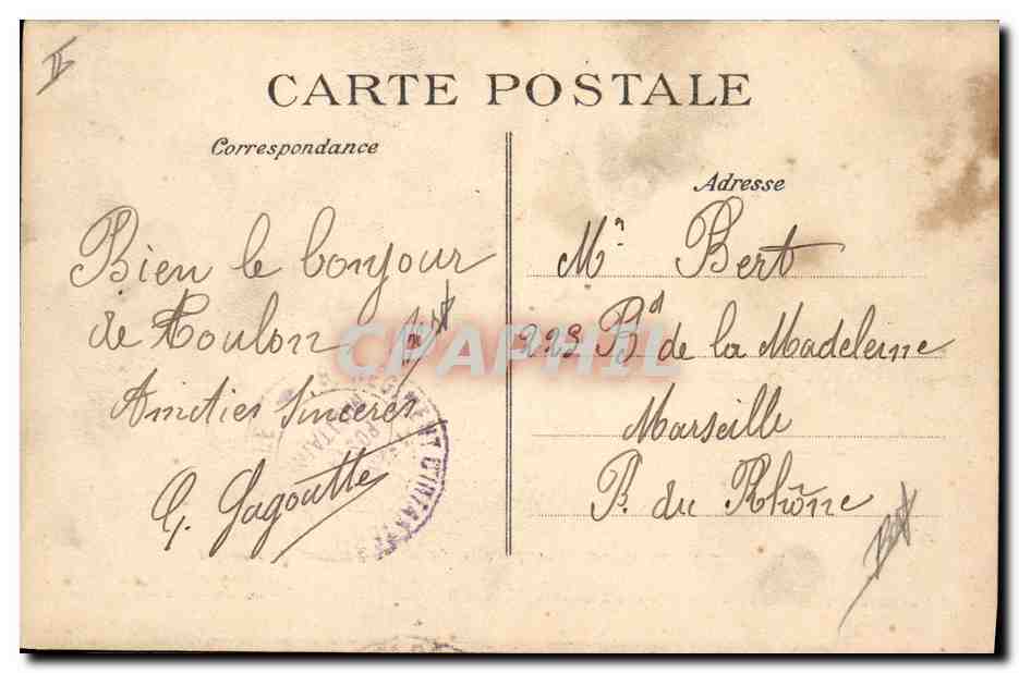 CPA Bateau de guerre France Cuirasse d'escadre Dreadnought — Verso