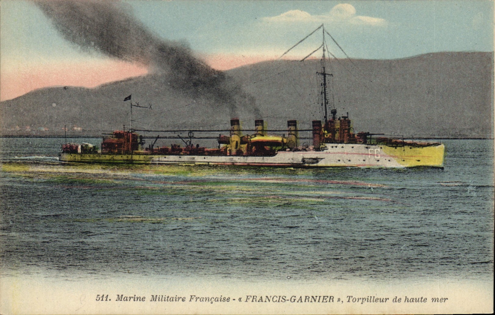 Marine Militaire Française - « FRANCIS-GARNIER », Torpilleur de haute mer — n° 511 — éditeur non visible