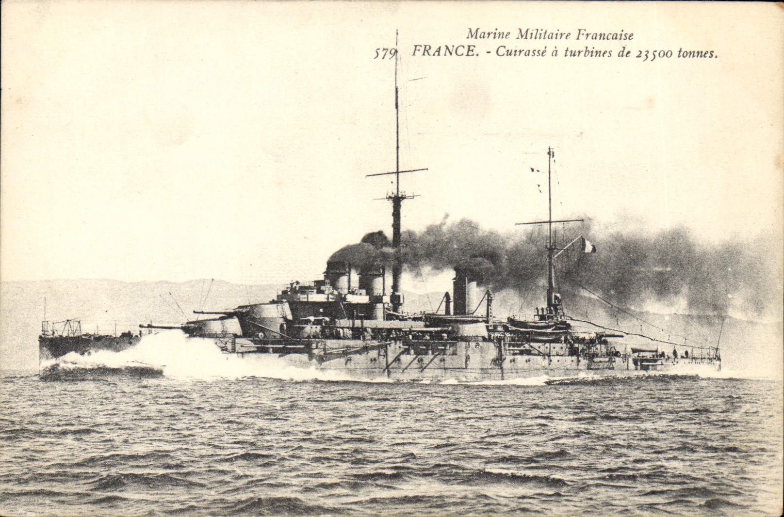 Cuirassé France — Marine Militaire Française de 23500 tonnes — éditeur non identifié, n° 579